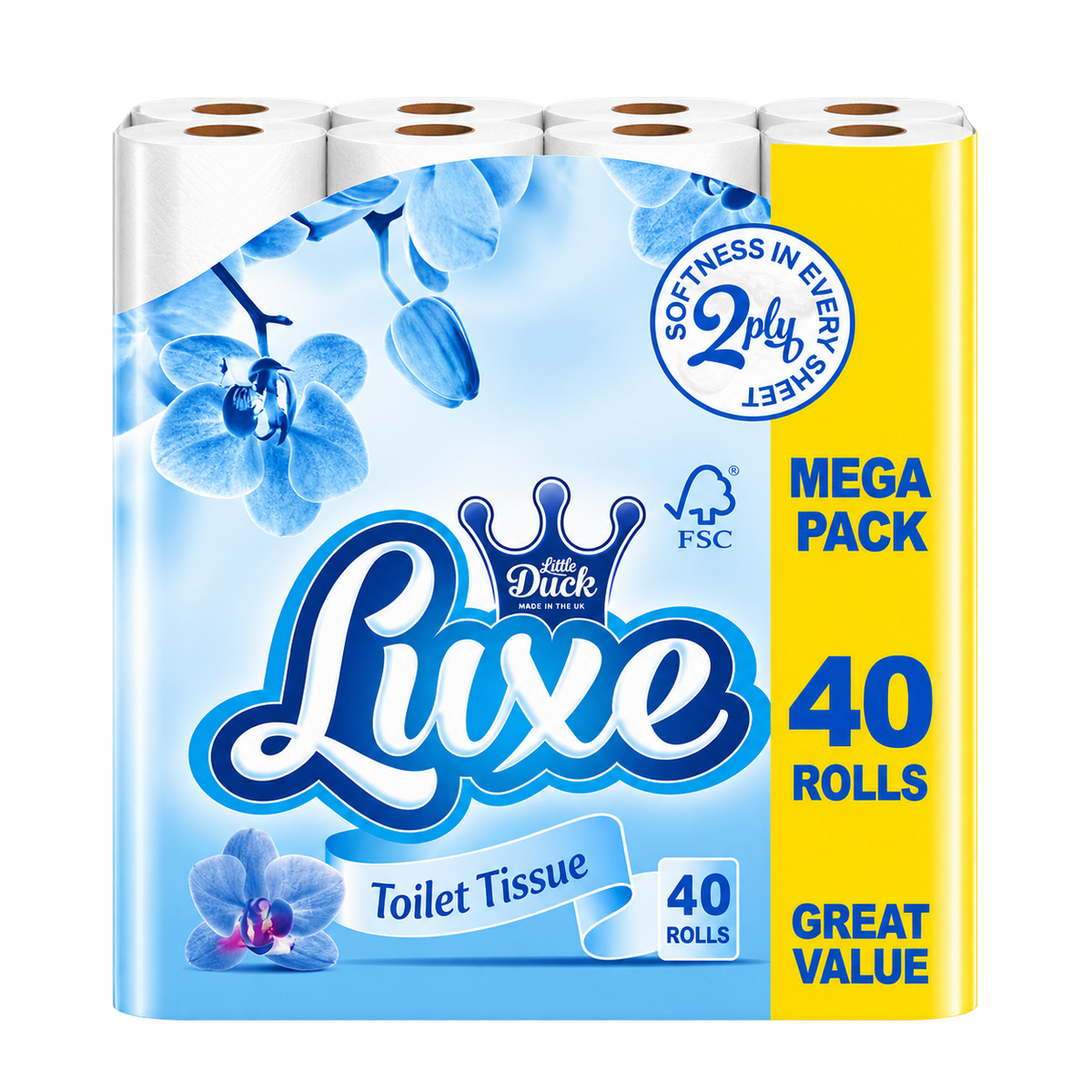 Luxe Premium Toilet Tissue, 190 Sheet 2 Ply - Pack of 40