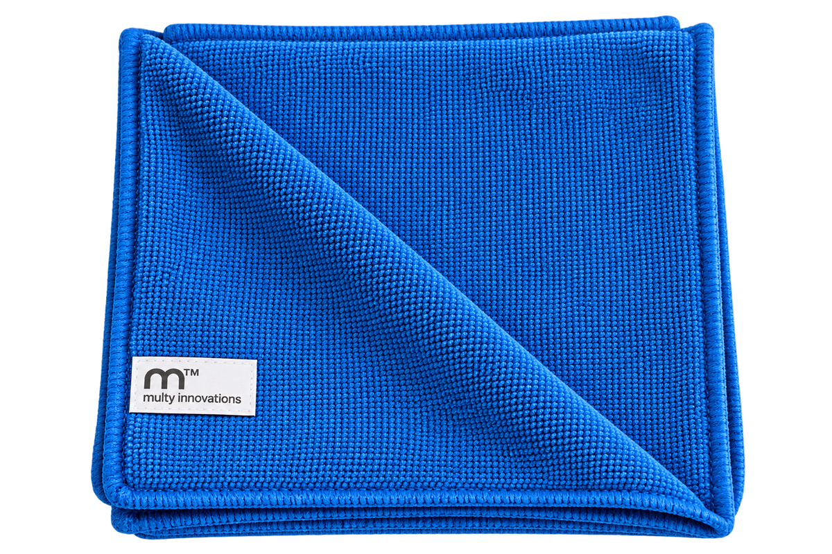 Mulberry Woven Microfibre Cloths Blue - Pack of 5