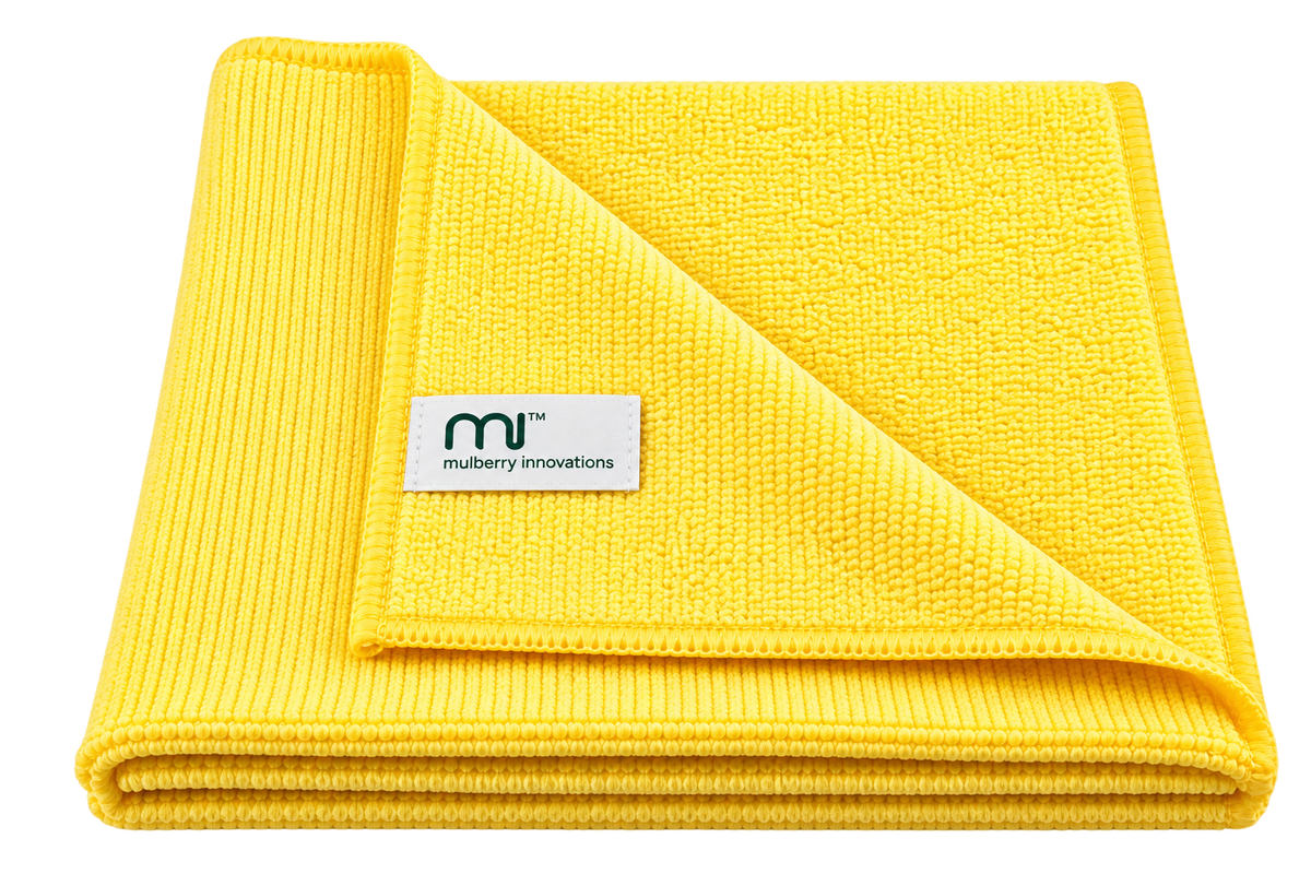 Mulberry Woven Microfibre Cloths Yellow - Pack of 5