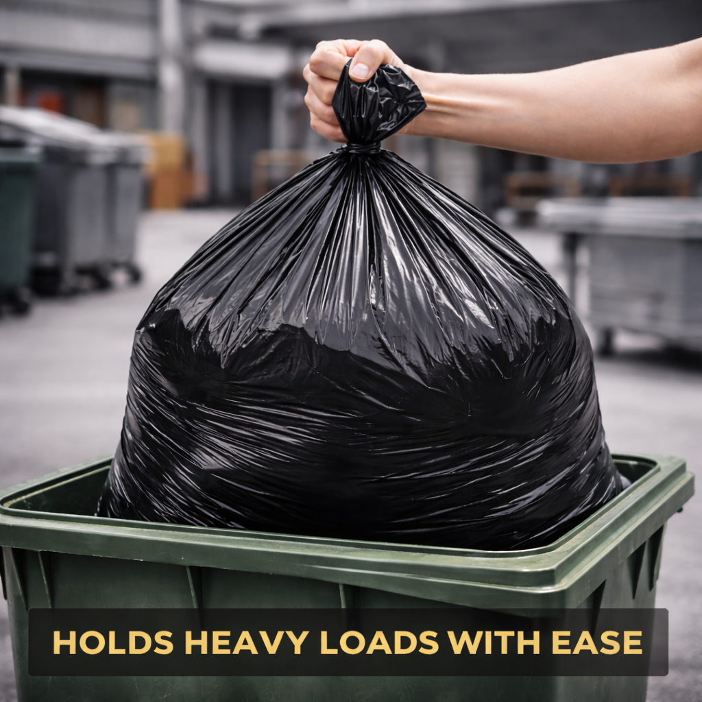 90L Heavy Duty Bin Bags – 457 × 736 × 965 mm (Black Refuse Sacks, Bulk Packs)