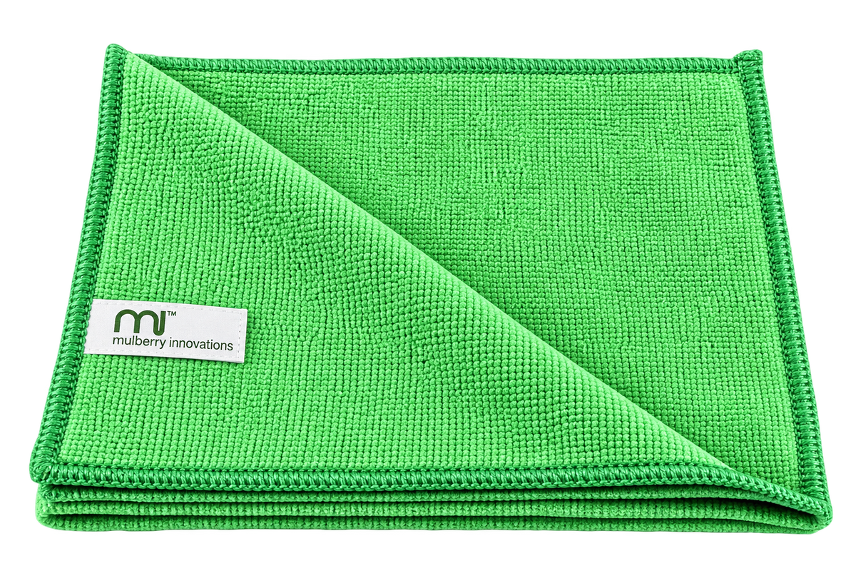 Mulberry Woven Microfibre Cloths Green - Pack of 5
