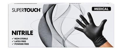 SuperTouch Black Nitrile PowderFree Gloves 3.5
