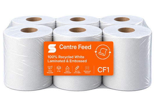 White Centrefeed 150m x 166mm - Pack of 6 Rolls