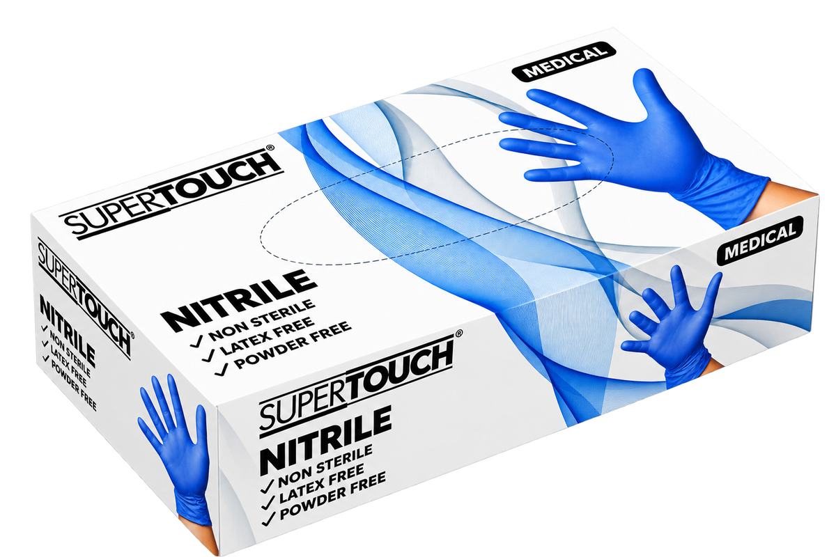SuperTouch Blue Nitrile PowderFree Gloves 3.5