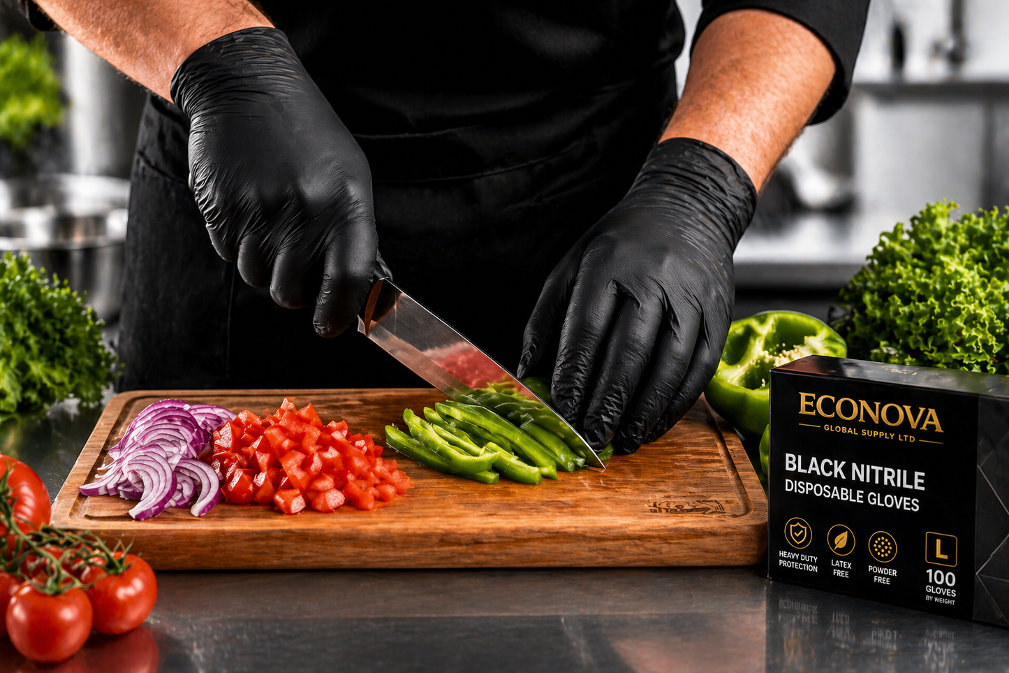 Black Nitrile Disposable Gloves – Heavy Duty, Powder-Free