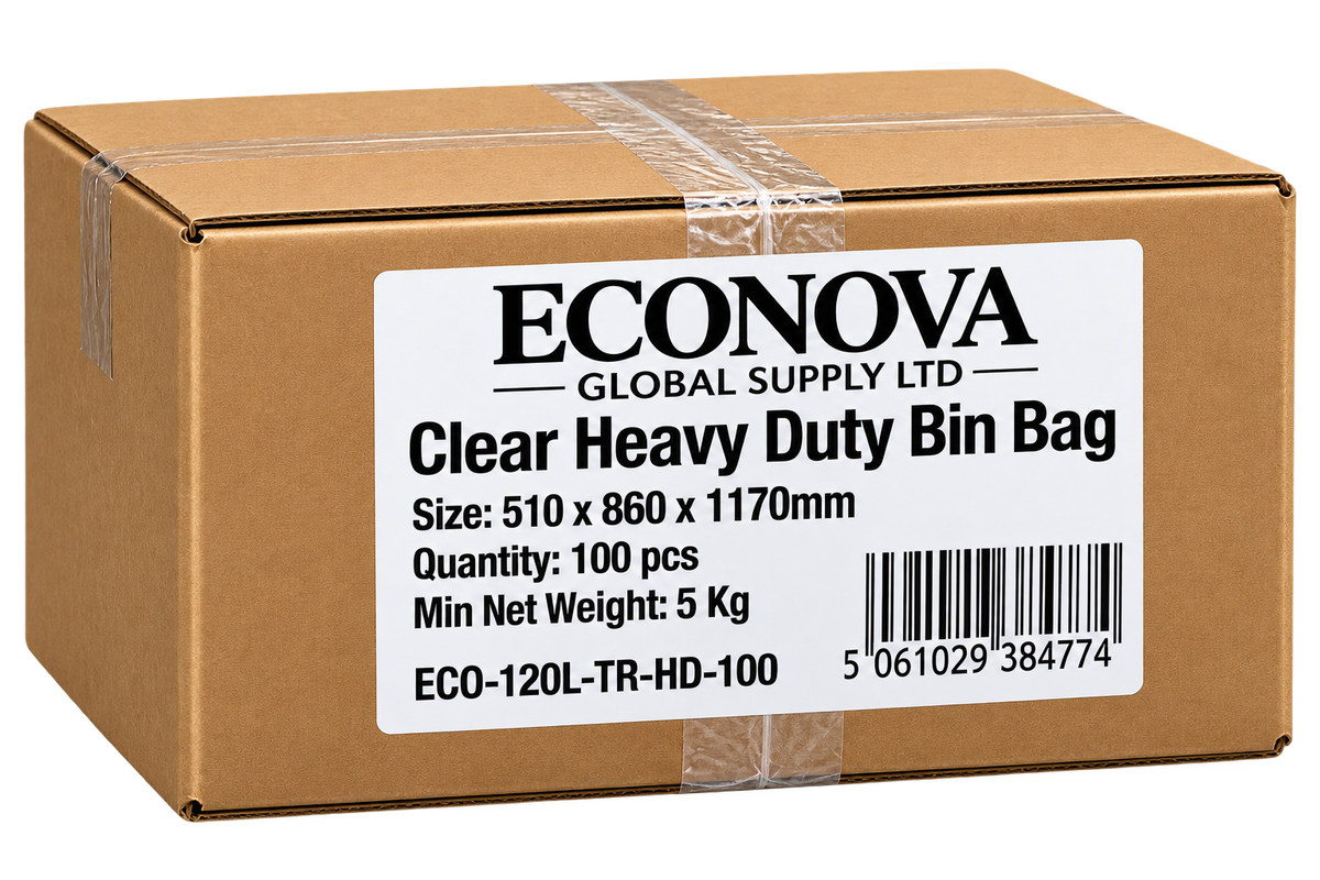 140L Heavy Duty Clear Compactor Sack Clear - Pack of 100