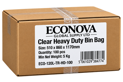 140L Heavy Duty Clear Compactor Sack Clear - Pack of 100