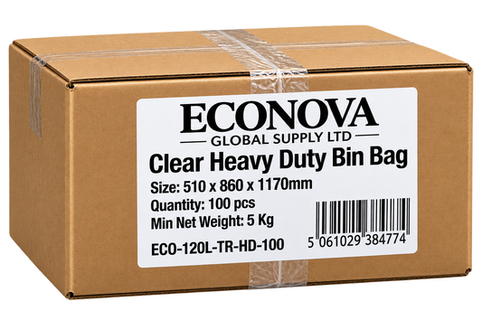 140L Heavy Duty Clear Compactor Sack Clear - Pack of 100