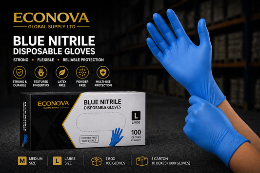 Blue Nitrile Disposable Gloves – Powder-Free | Strong, Flexible & Reliable Protection