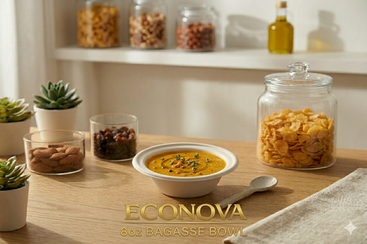 8oz Bagasse Bowls – Compostable Takeaway Bowls (Bulk Packs Available) | Econova