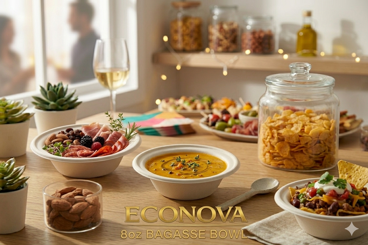 8oz Bagasse Bowls – Compostable Takeaway Bowls (Bulk Packs Available) | Econova