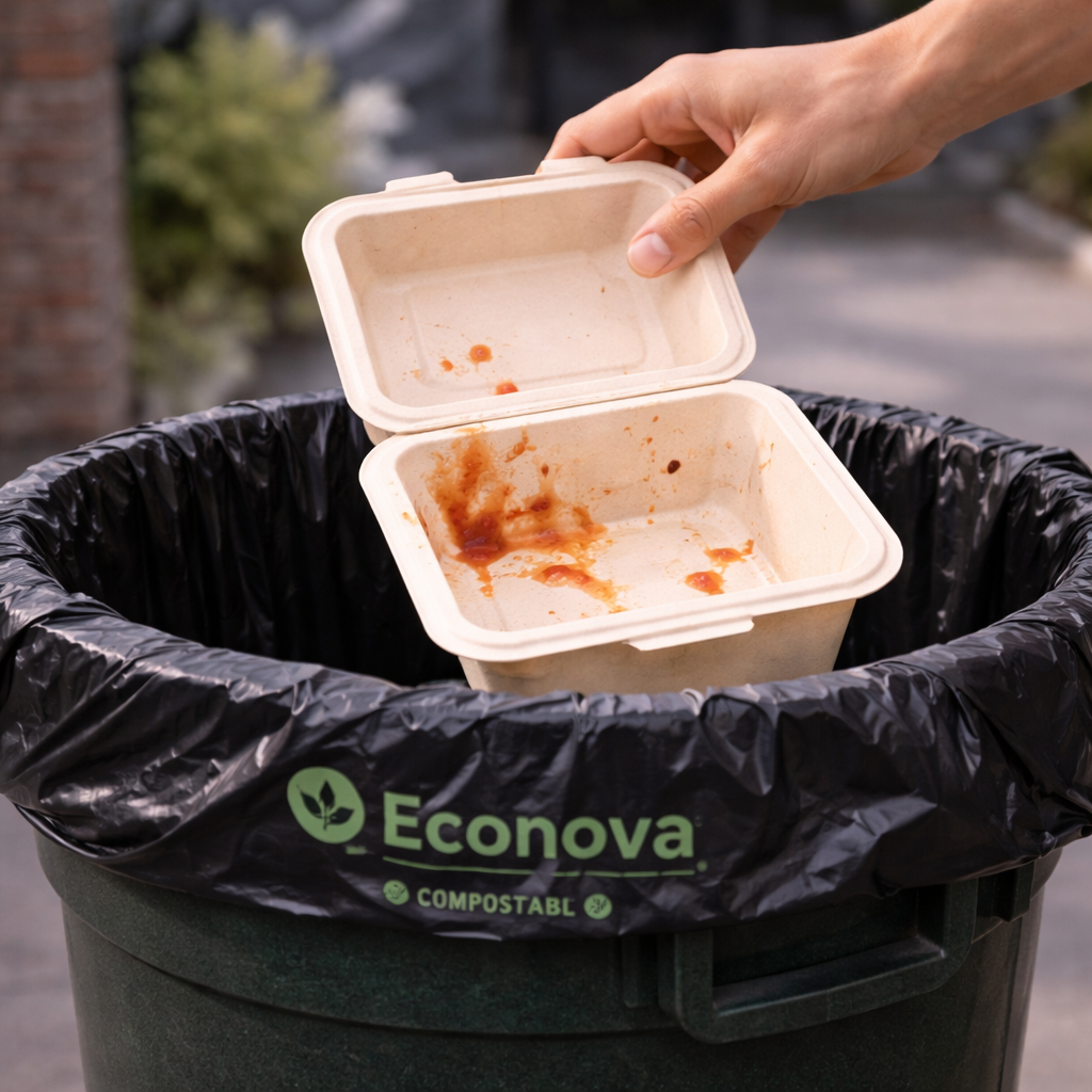 6x6 Bagasse Clamshell Containers – Compostable Food Boxes (Bulk Packs Available)