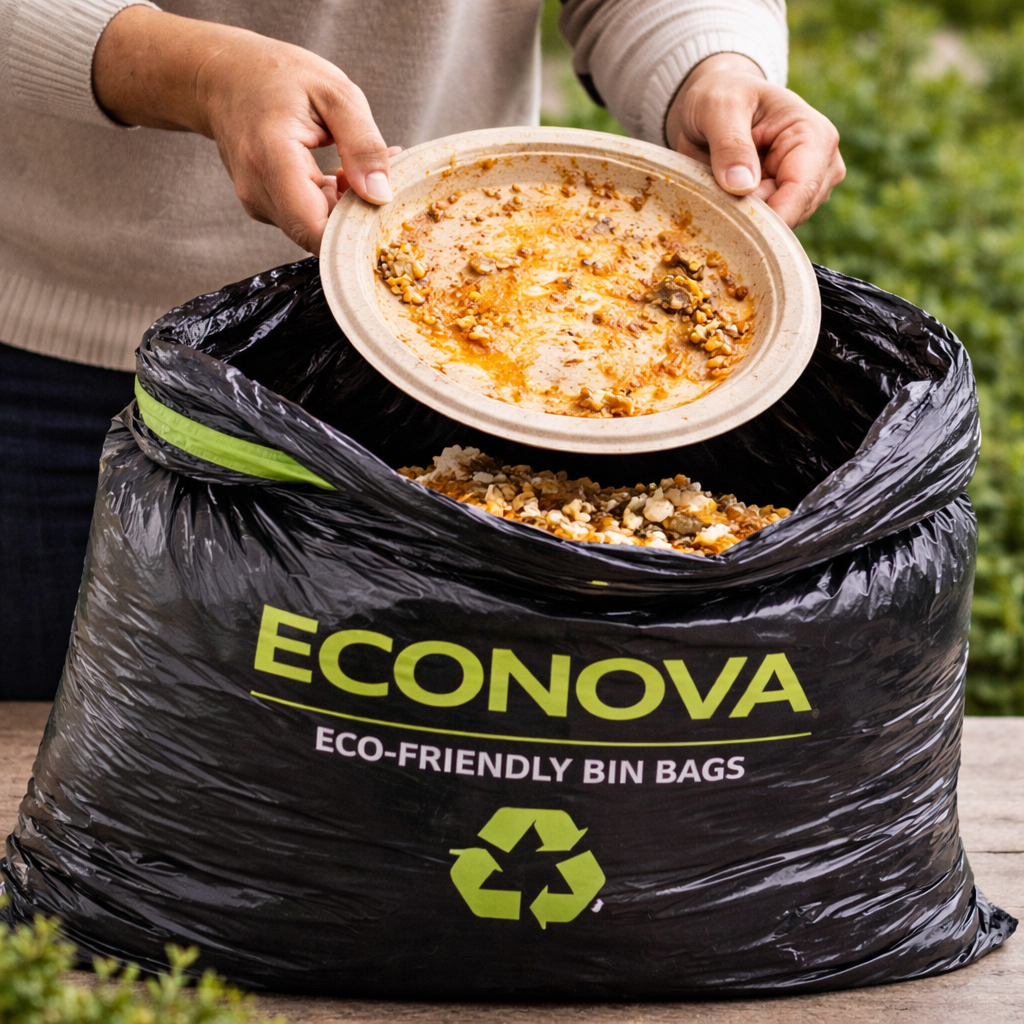 6” Bagasse Plates – Compostable Round Plates (Bulk Packs Available) | Econova