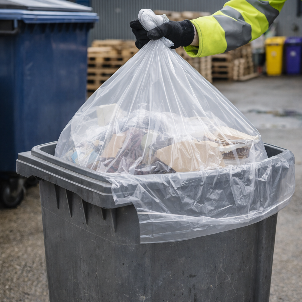 100L Transparent Medium Duty Bin Bags – Large Clear Refuse Sacks | Econova